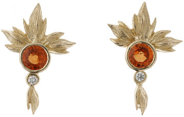 Grand Lumo Earrings with mandarin garnets - unique piece