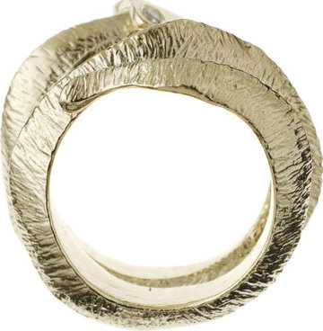 Serpent Spiral Ring with diamonds
