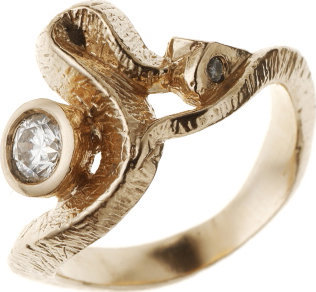 Serpent Ring with a Diamond