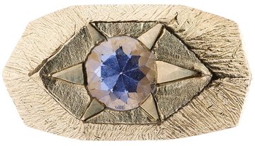 Signet Small Spark Ring with sapphire