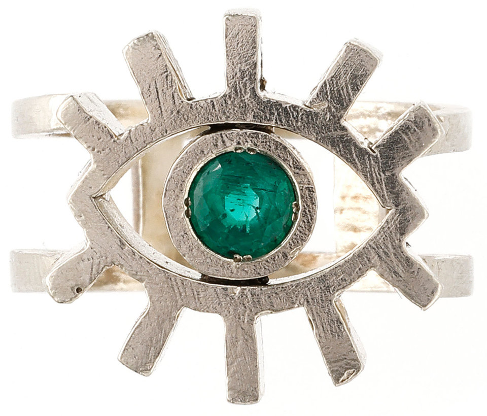 Prsten velké oko se smaragdem - originál
