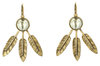 Small feather earrings with stone