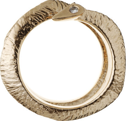 Serpent Spiral Ring with diamonds