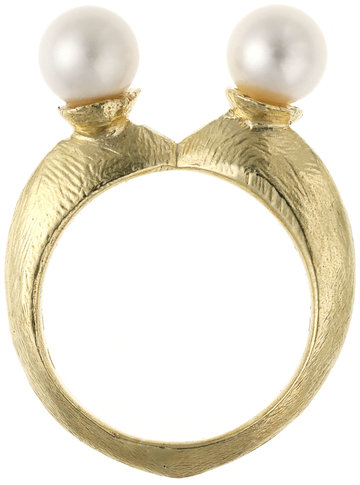 Double pearl Ring