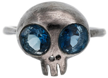 Large Skull Ring with Stones
