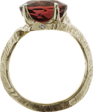 Serpent Ring with Red Tourmaline