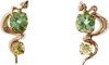 Serpent Earrings with Tourmalines and Diamonds one of a kind