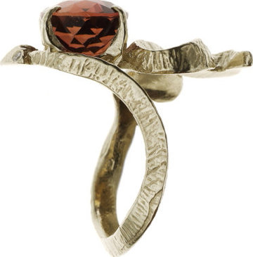 Serpent Ring with Red Tourmaline